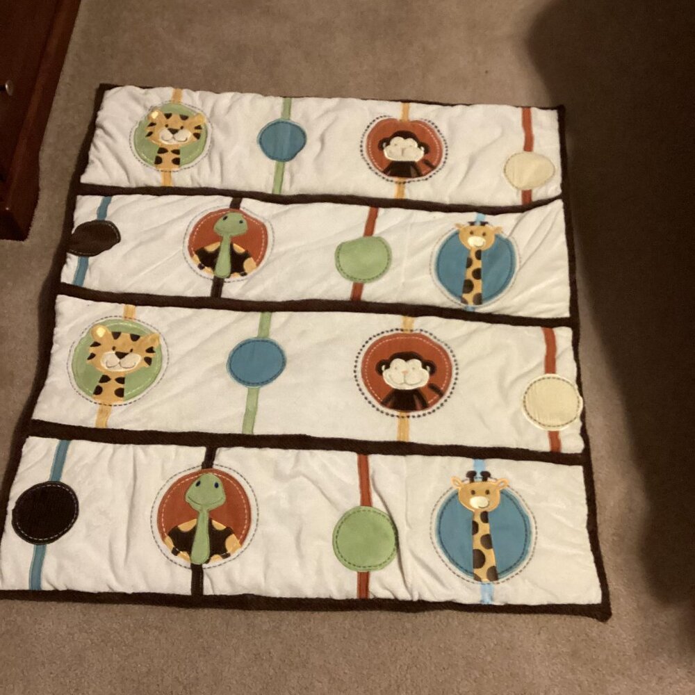 Handmade Baby Crib Bedding Quilt Blanket Comforter Jungle Animals